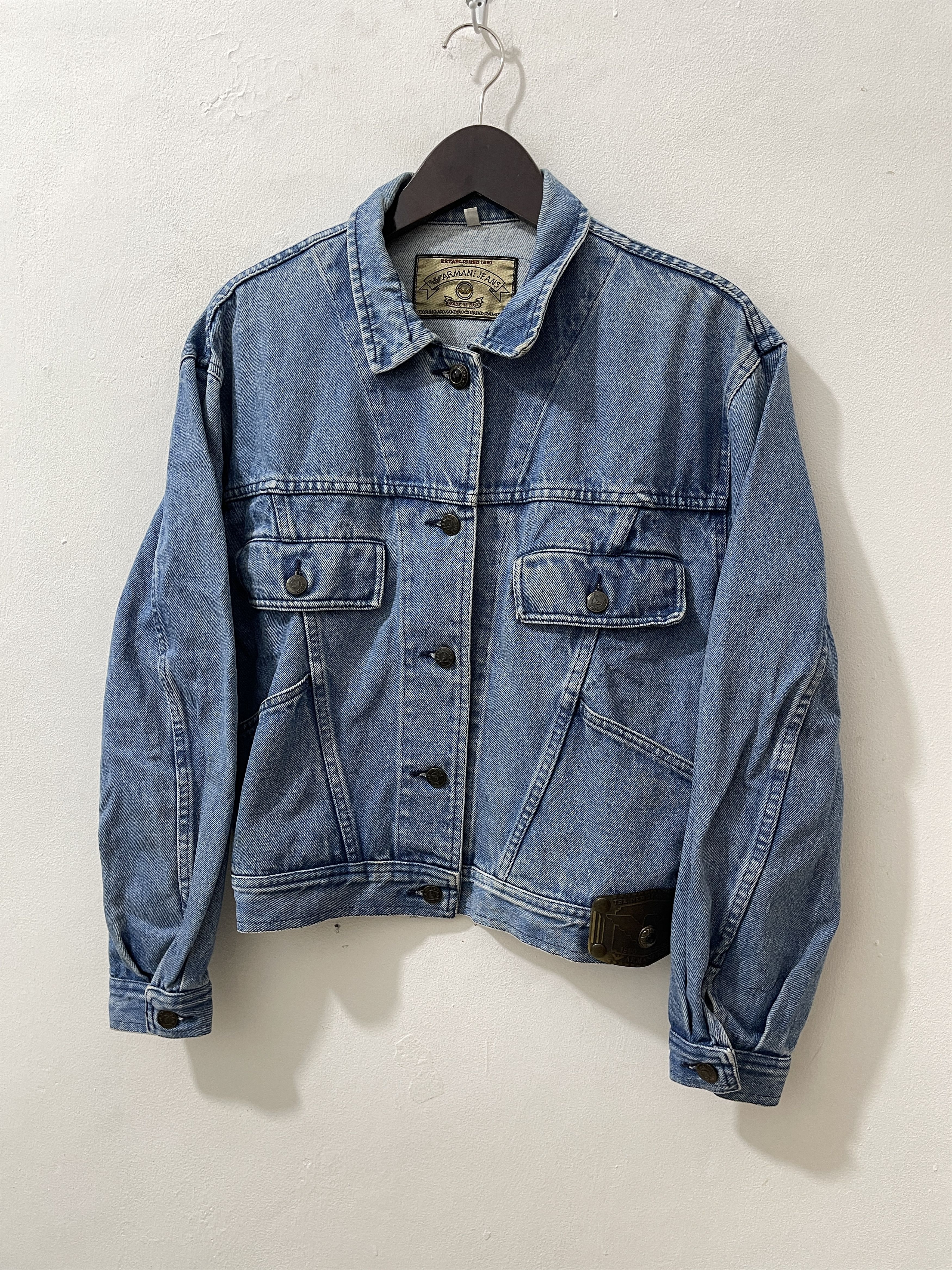 Armani Vintage 80s Armani Jeans Archive 10th Anniv Denim Jacket Size US S / EU 44-46 / 1 - 2 Thumbnail