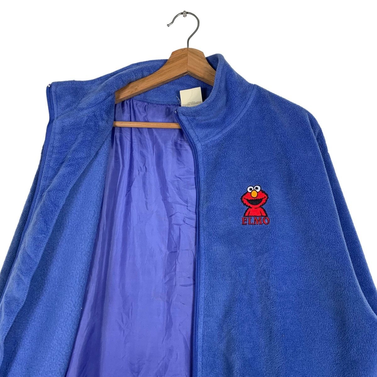 Japanese Brand SESAME STREET ELMO EMBROIDERY LOGO FLEECE JACKET #0120-C7 Size US L / EU 52-54 / 3 - 12 Thumbnail