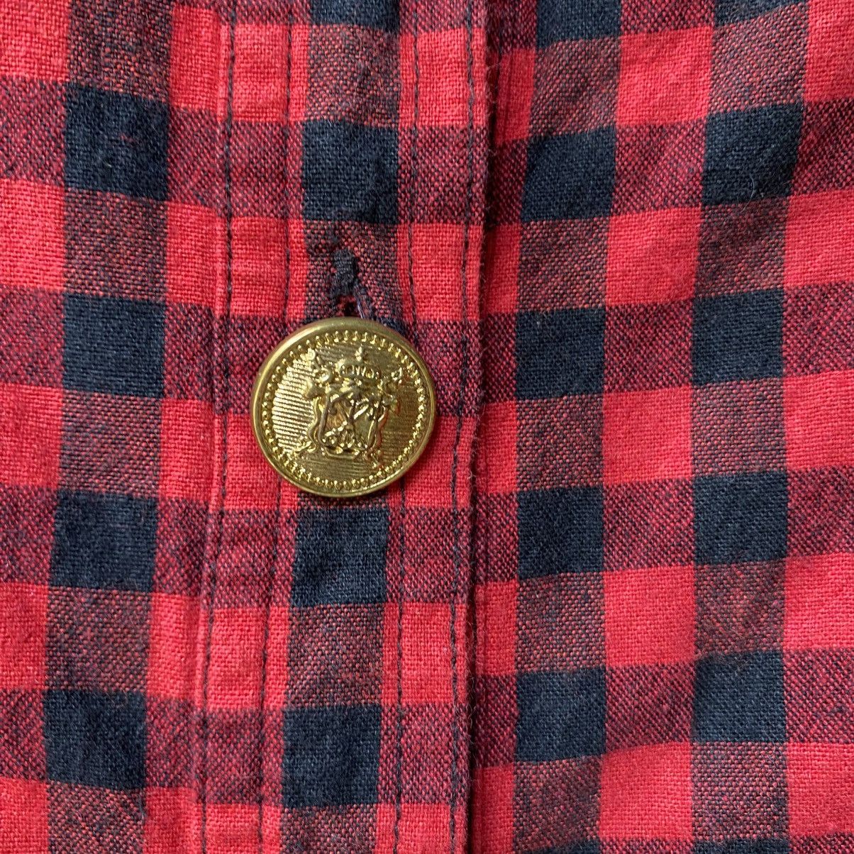 Designer × Japanese Brand GARULA Y2K Punk Red Black Check Frayed Shirt Size M / US 6-8 / IT 42-44 - 22 Thumbnail