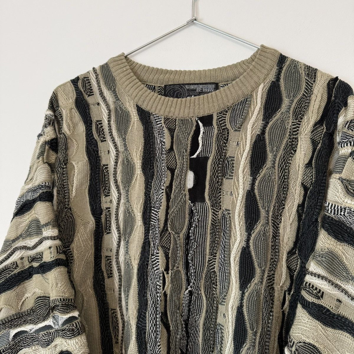 Vintage Vtg 1990s Coogi Style 3D Knit Short Sleeve Sweater Y2K Size US XL / EU 56 / 4 - 4 Thumbnail