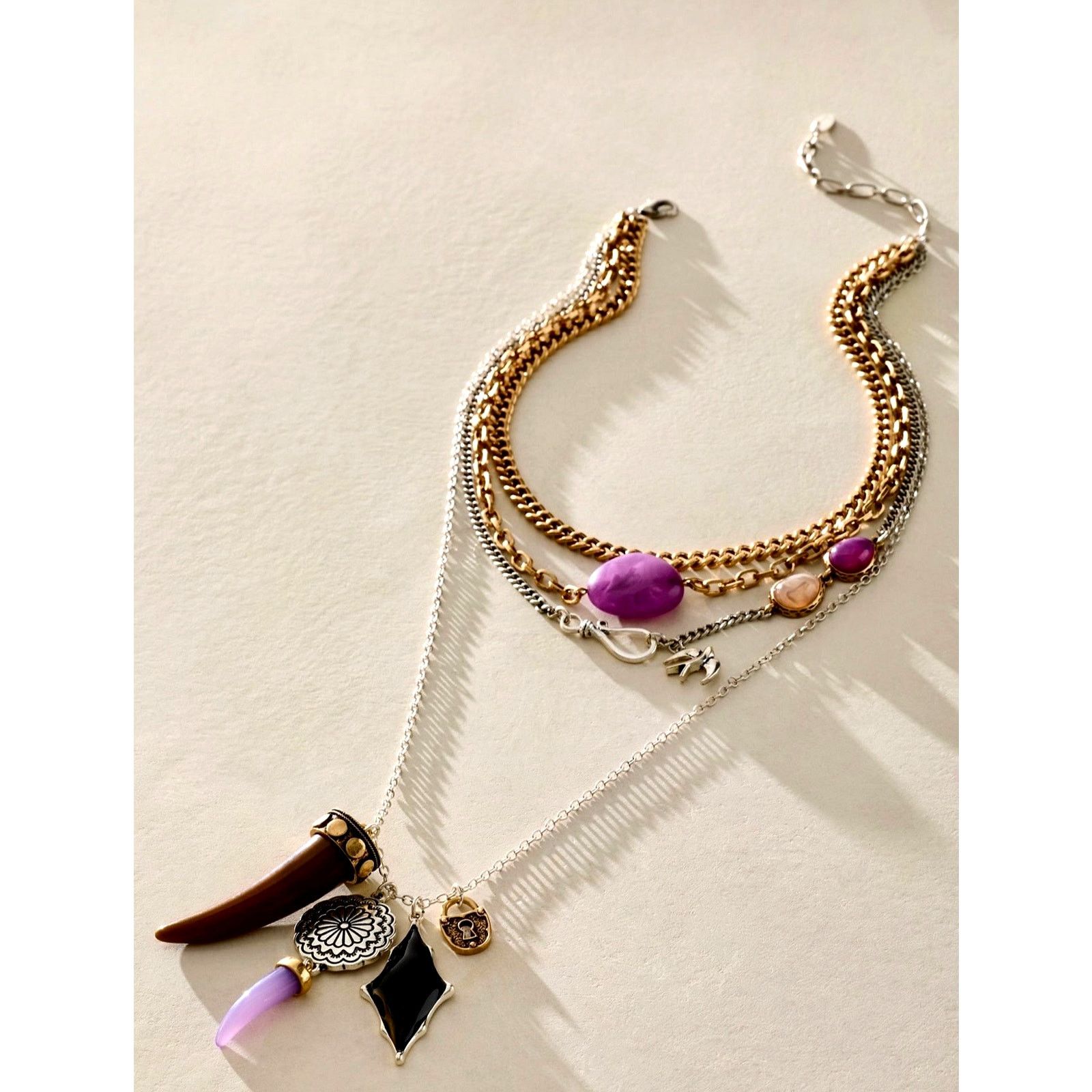 Free People Free People Zella Layer Necklace Mixed Metal One Size Size ONE SIZE - 2 Thumbnail