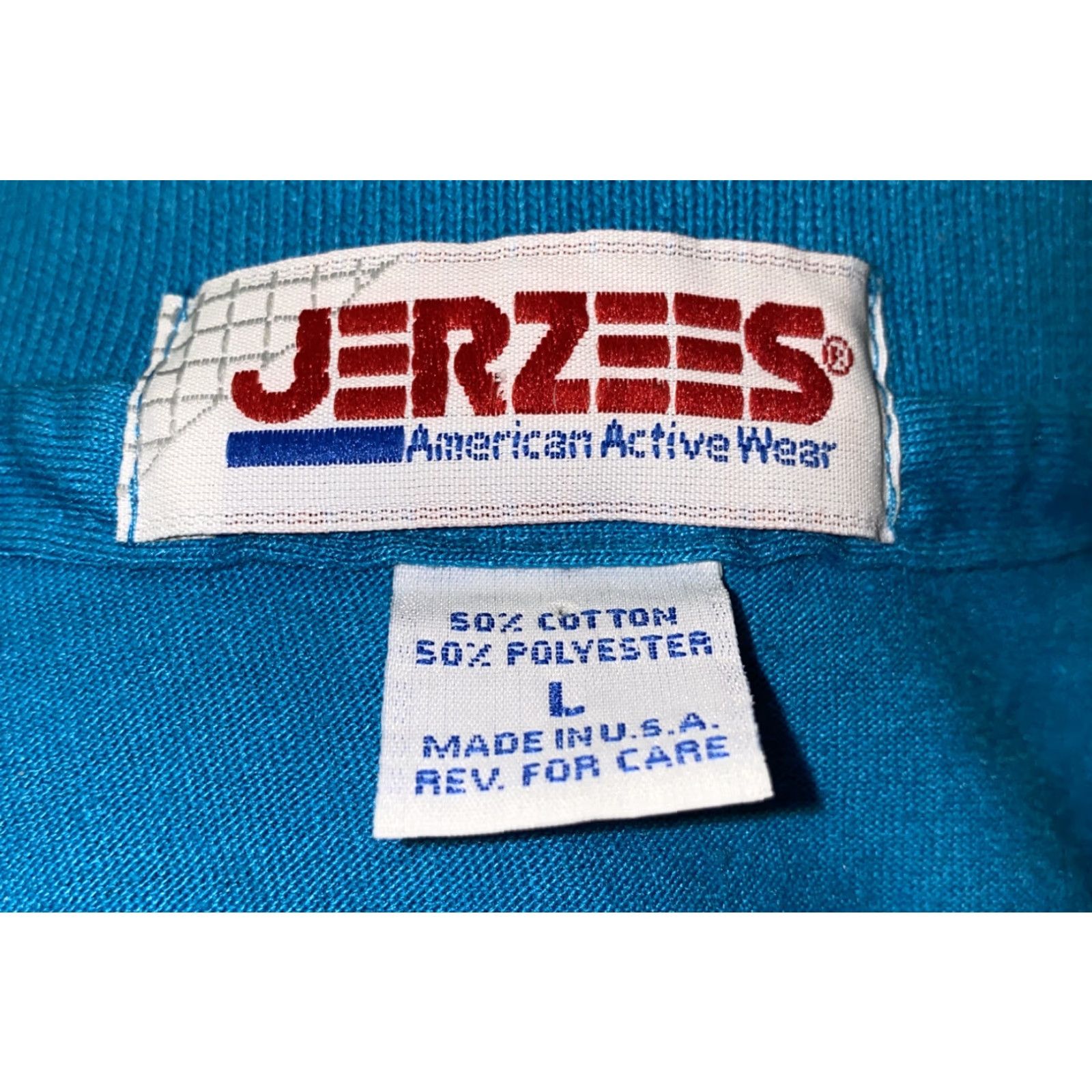 Jerzees Jerzees Polo Shirt Teal Short Sleeve USA Made Golf Mens L Size US L / EU 52-54 / 3 - 6 Thumbnail