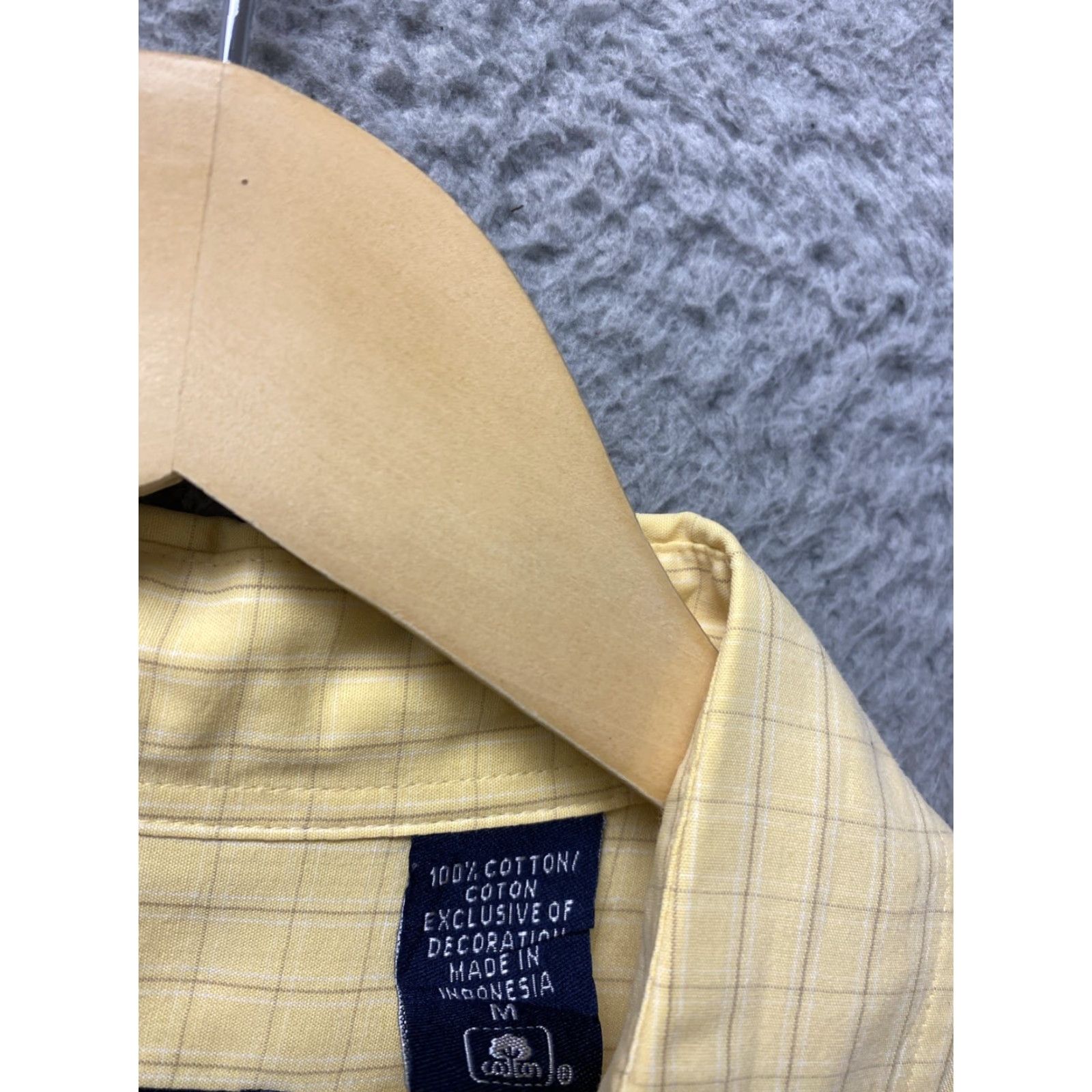 Izod VINTAGE IZOD Men's Casual Button-Down Shirt Long Sleeve Check Cotton M Yellow 90s Mens Size US M / EU 48-50 / 2 - 4 Thumbnail