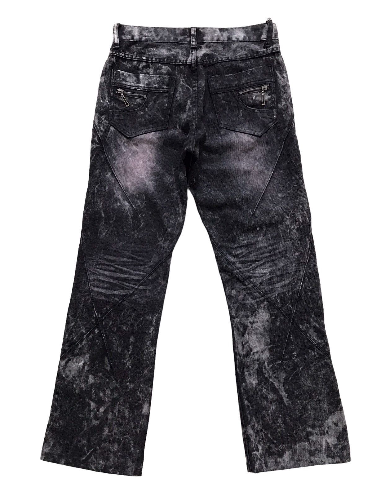 Japanese Brand Igrod Cdhrm Punk Cross Stitch Bleach Denim Flare Jeans Size US 30 / EU 46 - 10 Thumbnail
