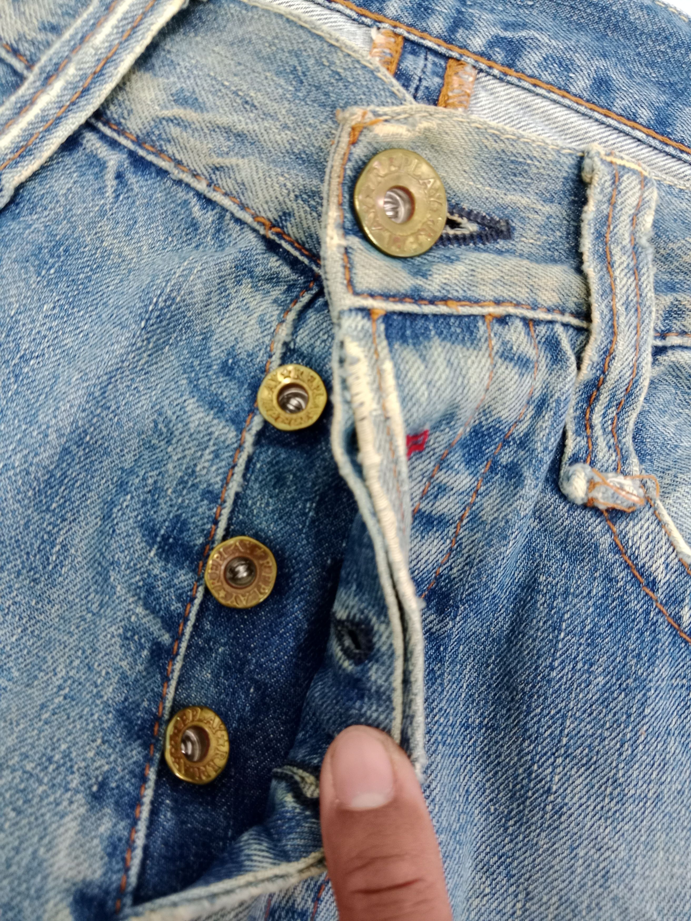 Replay Vintage REPLAY Distressed Jeans Fly Button Size US 30 / EU 46 - 9 Thumbnail