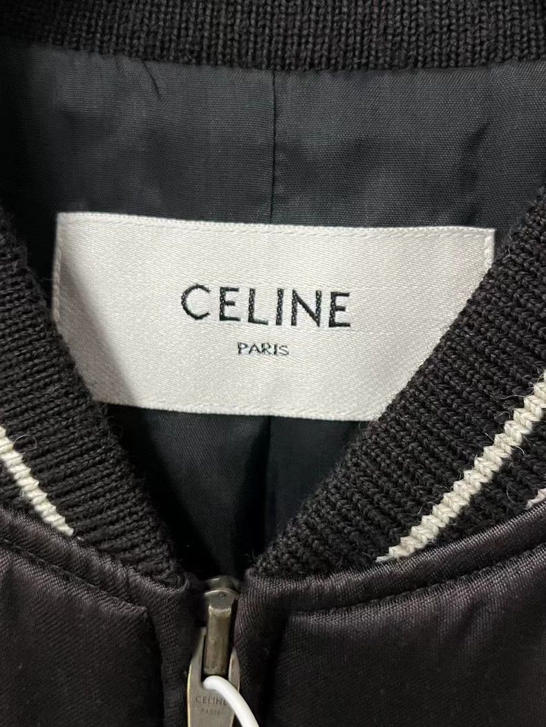 Celine Celine Black and White Logo Baseball Jacket Size US M / EU 48-50 / 2 - 6 Thumbnail