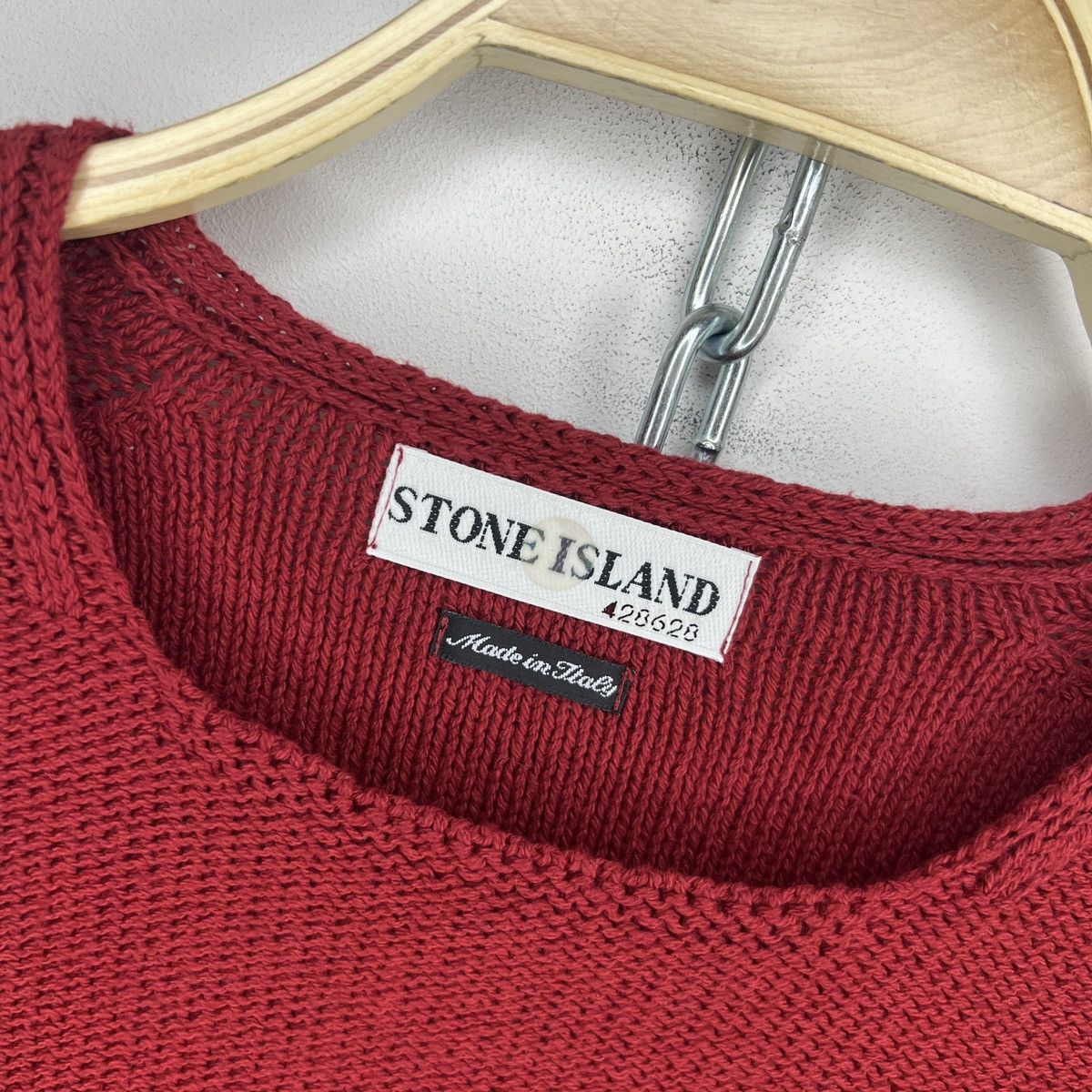 Stone Island Stone Island Vintage 90s Y2K Jumper Sweater Knitted Red Size US M / EU 48-50 / 2 - 5 Thumbnail