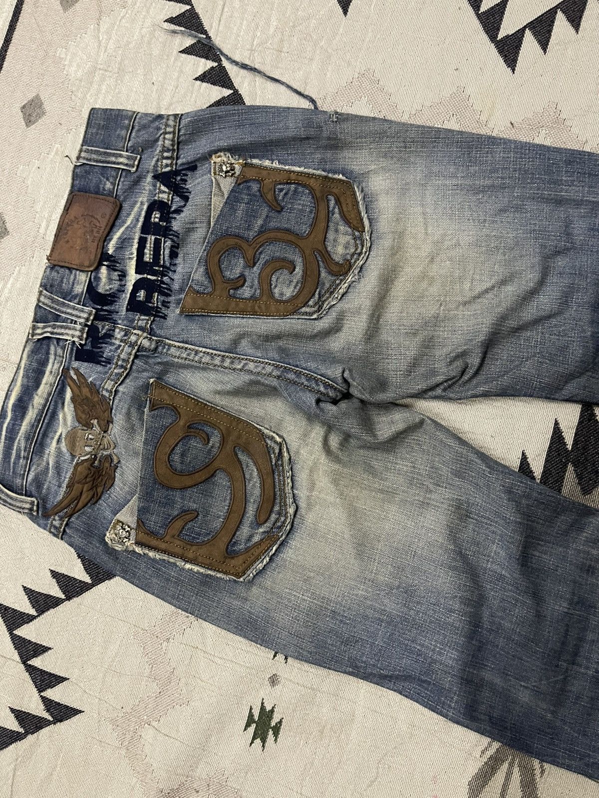 If Six Was Nine 2000s RIOBERA JEANS WASHABLE DISTRESSED JEANS RARE DESIGN Size US 30 / EU 46 - 20 Thumbnail