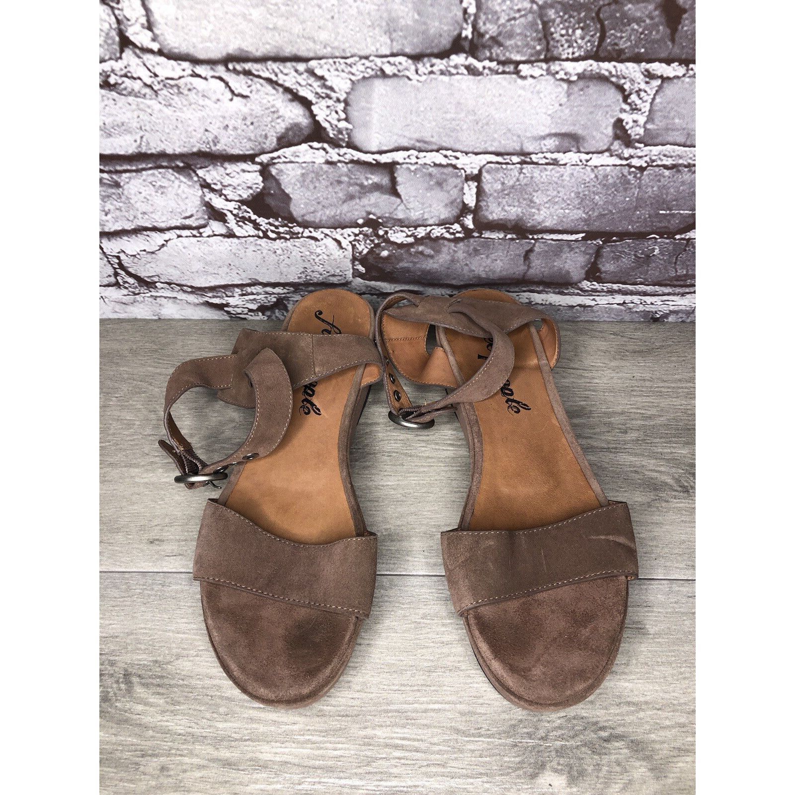 Free People Free People Plum Taupe Suede Platform Ankle Strap Sandals Wo Size US 8 / IT 38 - 21 Thumbnail
