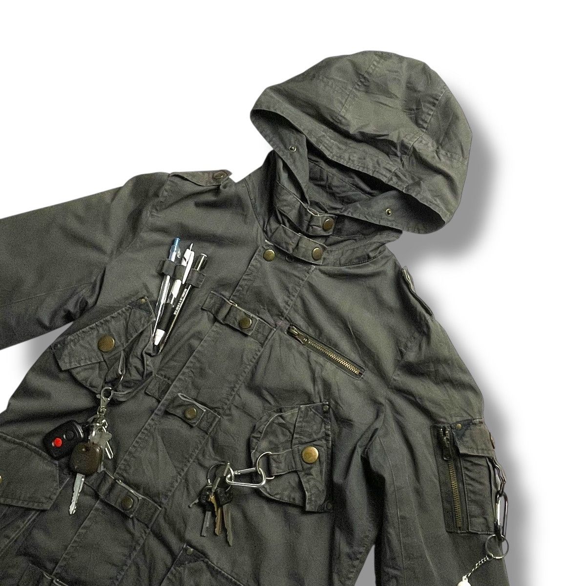 14th Addiction × Japanese Brand × Le Grande Bleu (L.G.B.) 🇯🇵 APAISER MULTIPOCKET BONDAGE PARKA JACKET Size US L / EU 52-54 / 3 - 6 Thumbnail