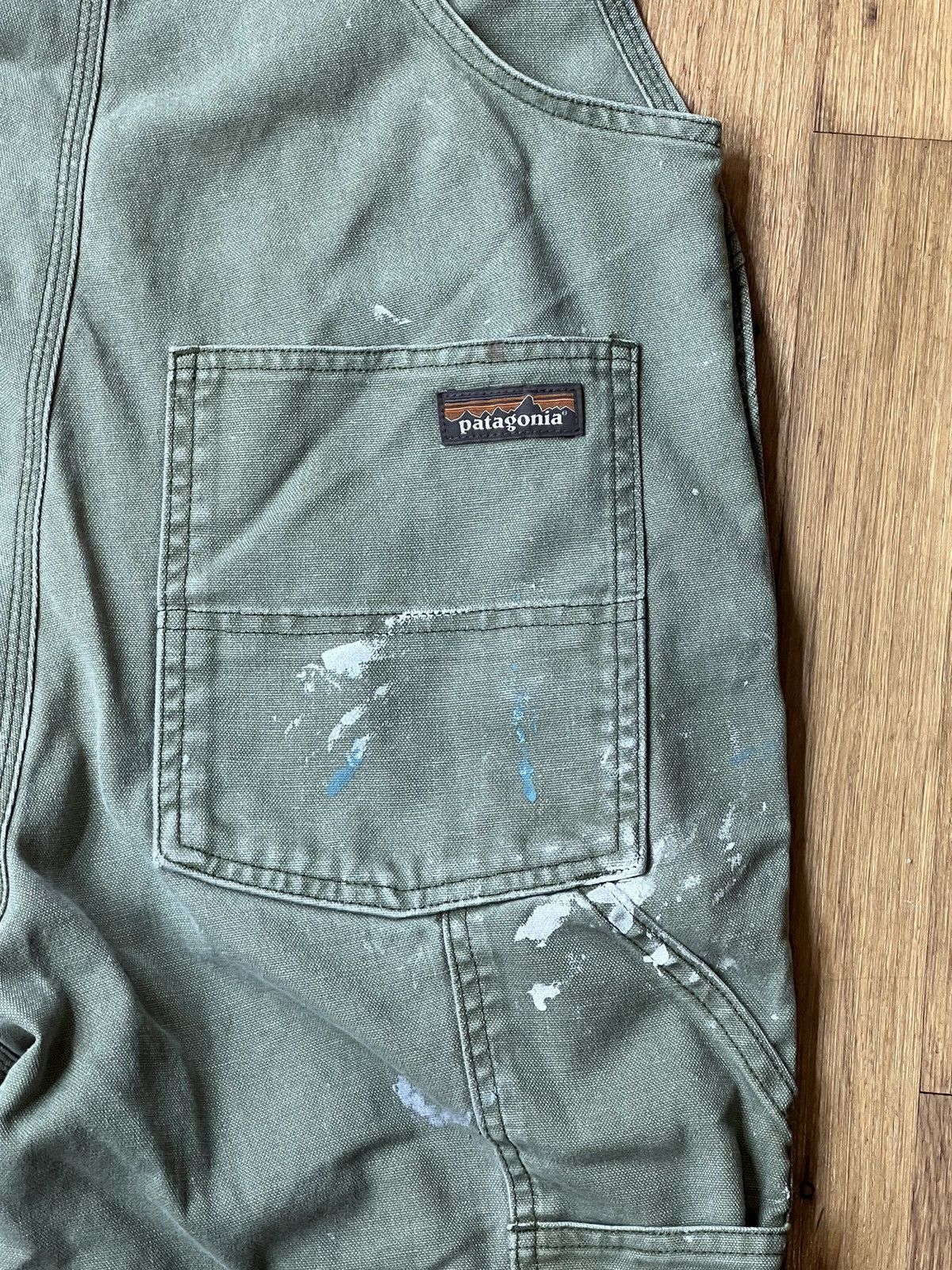 Patagonia Patagonia Hemp Canvas Double Knee Bib Overalls Green Paint Size 28" / US 6 / IT 42 - 6 Thumbnail