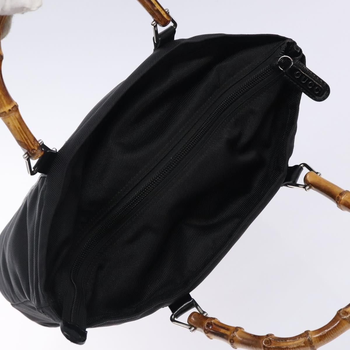 Gucci GUCCI Bamboo Tote Bag Nylon Black Silver 000 1998 000 1998 Size ONE SIZE - 6 Thumbnail