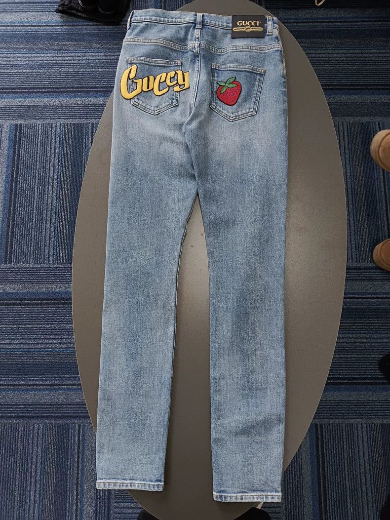 Gucci Gucci Strawberry embroidered denim trousers 2504-Nextarrow Size US 28 / EU 44 - 2 Thumbnail