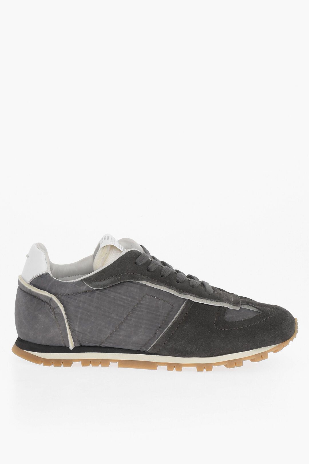 image of Maison Margiela Og1Mm0424 Fabric & Suede Low-Top Sneakers In Grey, Men's (Size 8)