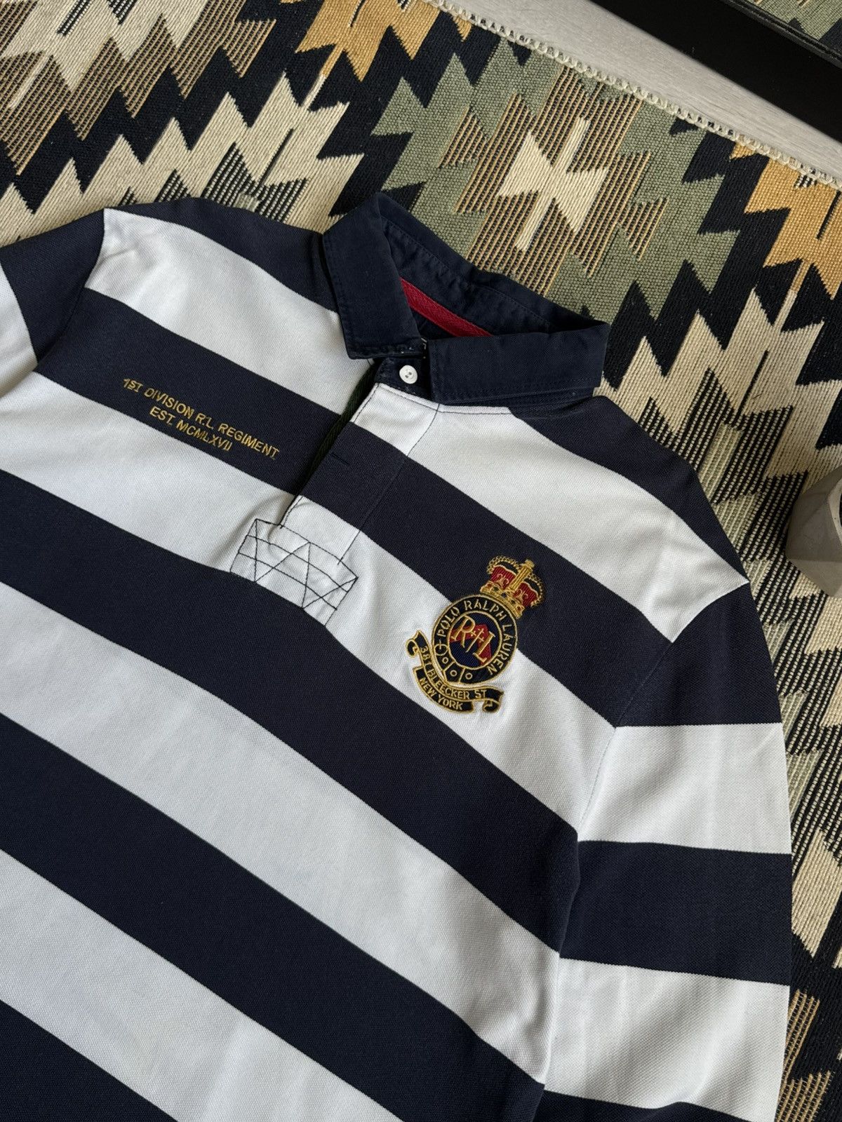 Polo Ralph Lauren Vintage Polo Ralph Lauren Stripped Rugby Longsleve Size US XL / EU 56 / 4 - 5 Thumbnail