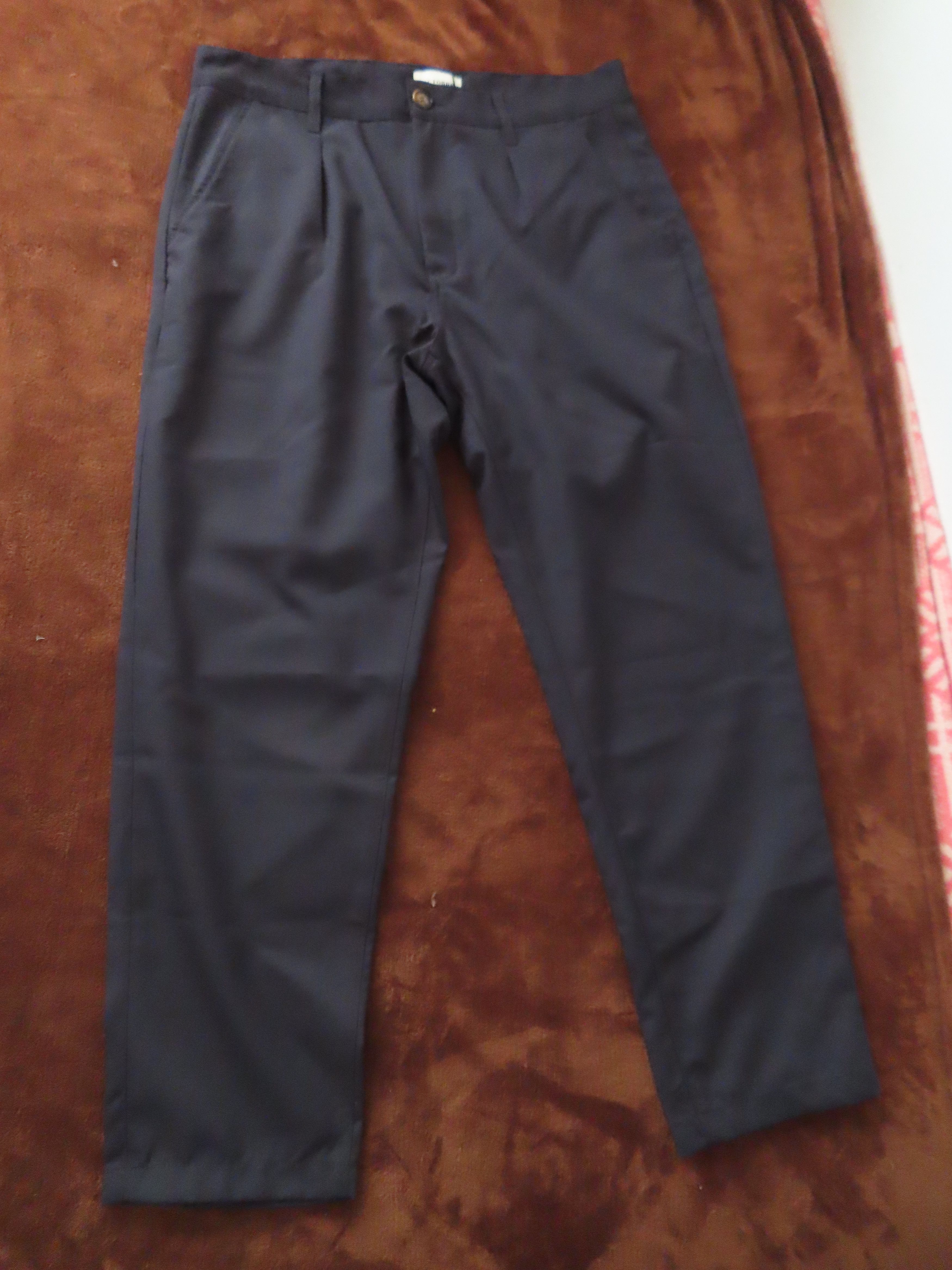 Other Octobre Editions Navy Wool Blend Pleated Front Chino Pants Size US 33 - 1 Thumbnail