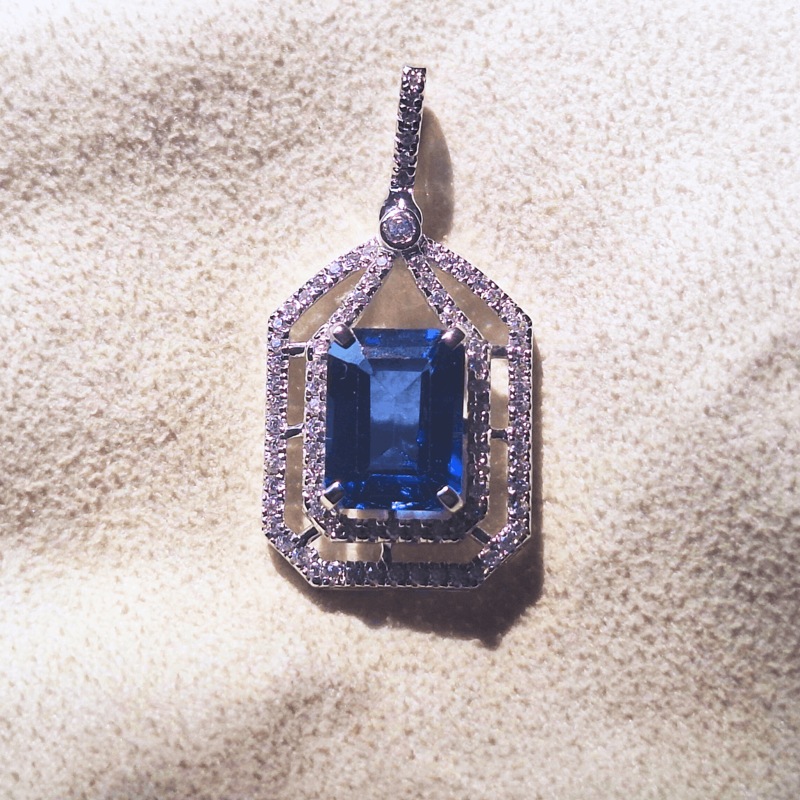 Other Blue Sapphire And Moissanite 925 Silver Charm pendant Size ONE SIZE - 1 Thumbnail