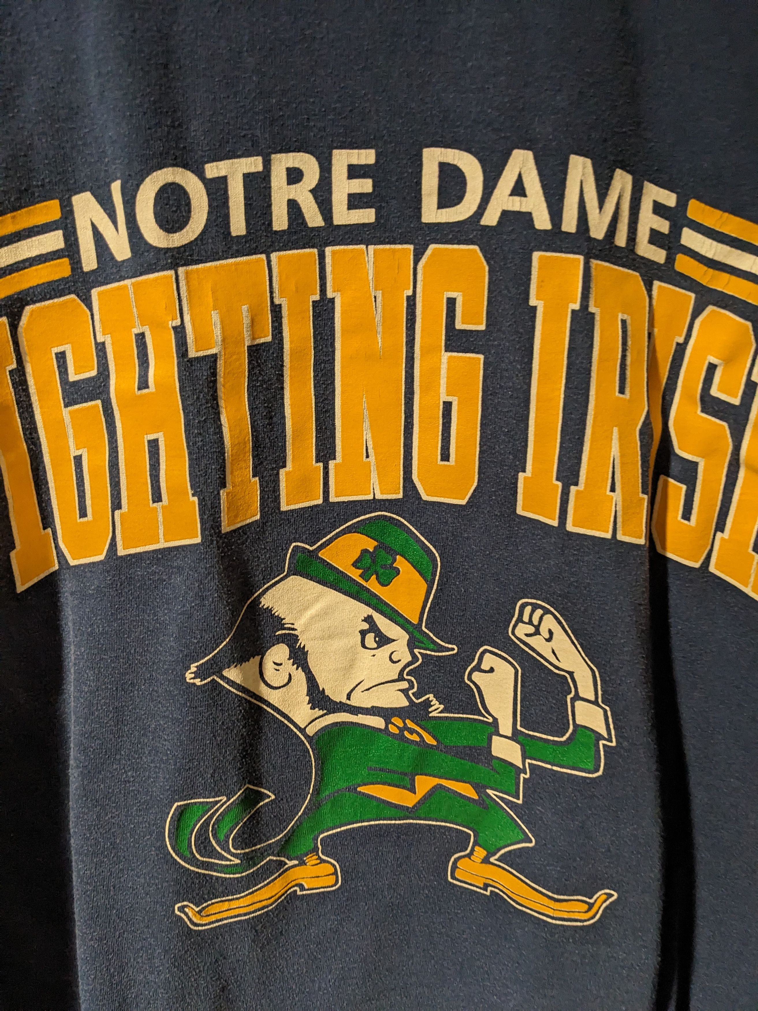 Vintage Vintage 80s Notre Dame Fighting Irish Long-Sleeve T-Shirt Size US L / EU 52-54 / 3 - 2 Thumbnail