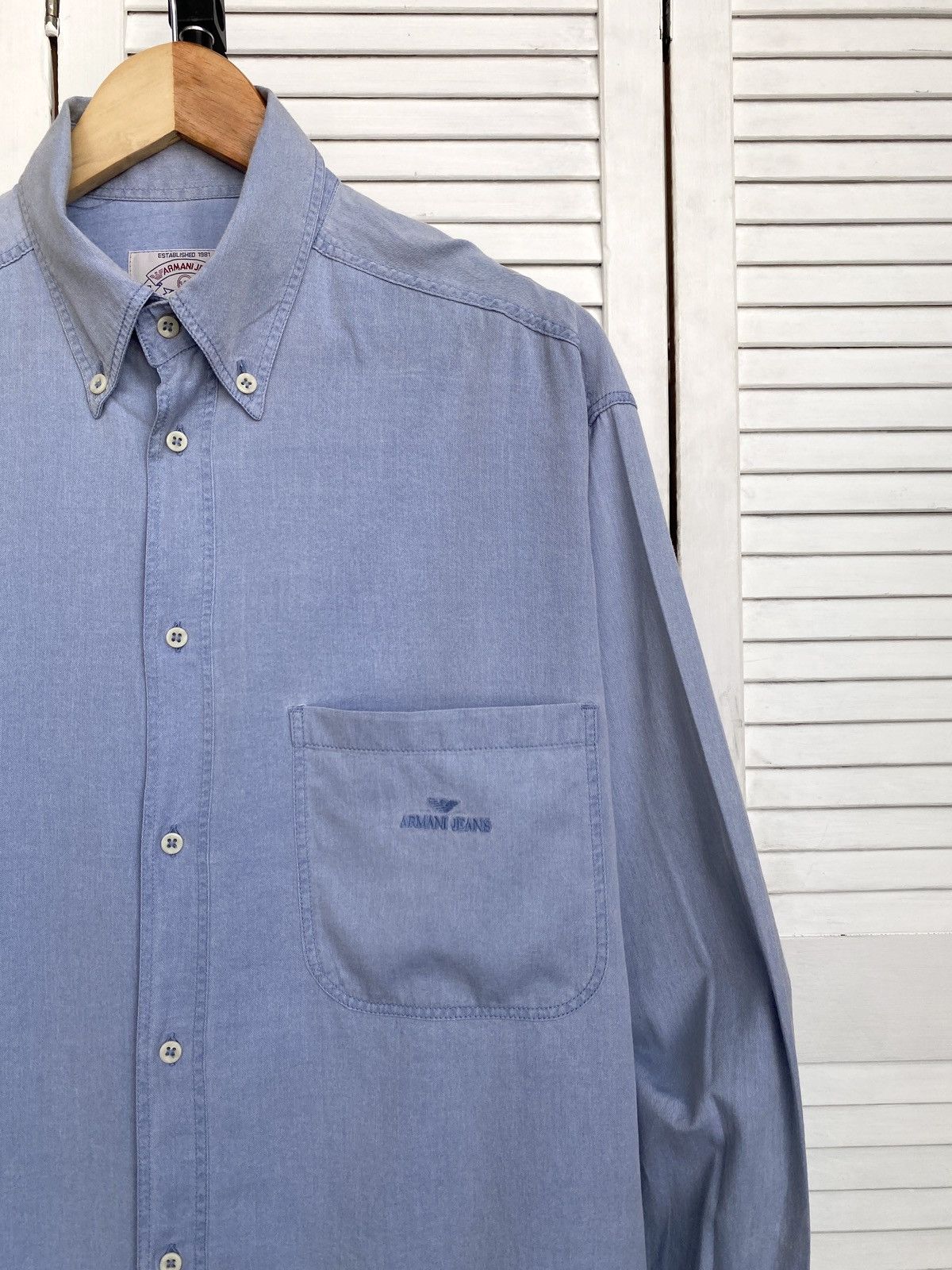 Designer × Giorgio Armani × Vintage Vintage Armani Jeans Italy Button Up Shirt Archive Size US L / EU 52-54 / 3 - 3 Thumbnail