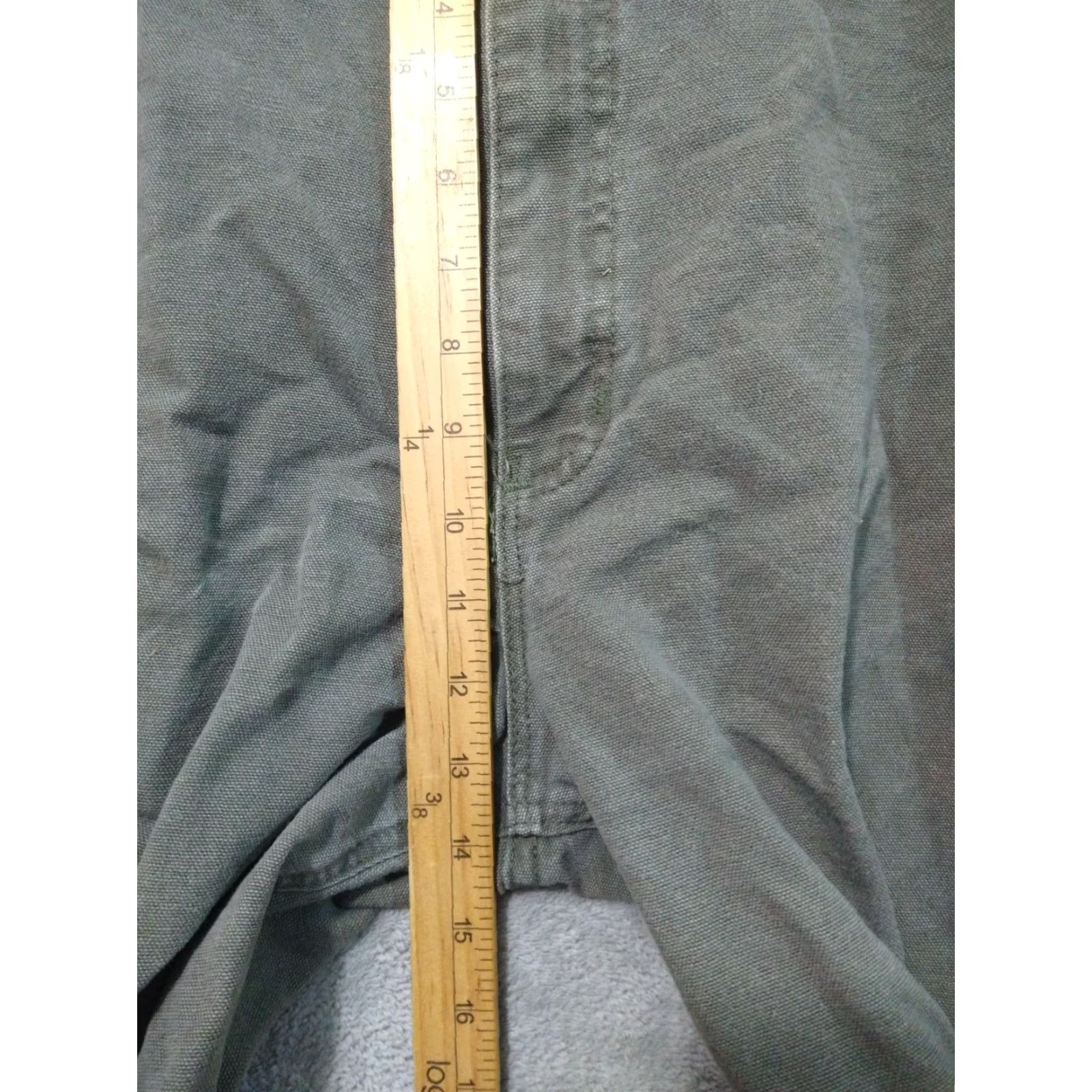 Carhartt VINTAGE Carhartt Pants Mens 46x30 Green Canvas Duck Tapered Leg USA Regular 5-Pocket Chino Workwear 1990s Mens Size US 30 / EU 46 - 4 Thumbnail