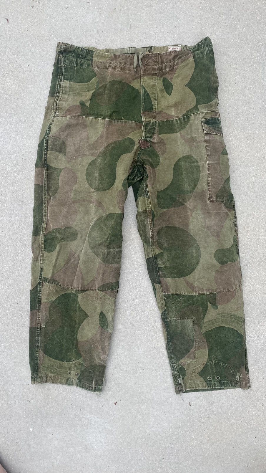 image of Rare VTG 50S Belgian Paratrooper Camo Denison Smock Trousers in Military Camouflage, Men's (Size 38