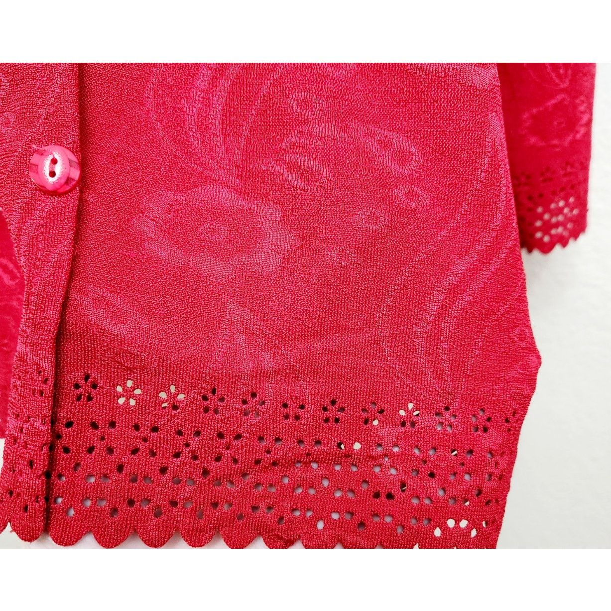 Other Rebecca Malone Petites Red Button Up Cardigan Sweater PXL Size XL / US 12-14 / IT 48-50 - 2 Thumbnail