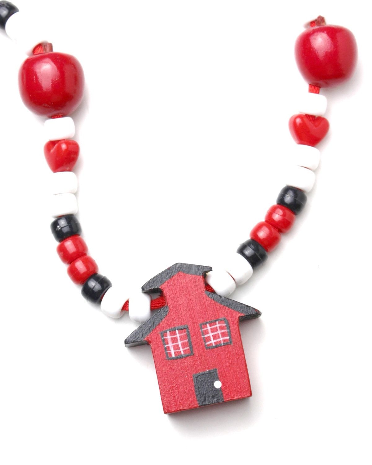Hysteric Glamour 2000S JAPANESE MADE RED HOUSE WOODEN BEAD NECKLACE Size ONE SIZE - 4 Thumbnail