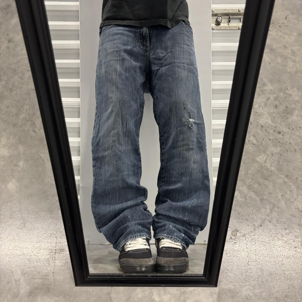 Japanese Brand × Vintage Crazy Vintage Y2K/2000s Grunge Dark Wash Denim Jeans! Size US 34 / EU 50 - 1 Thumbnail