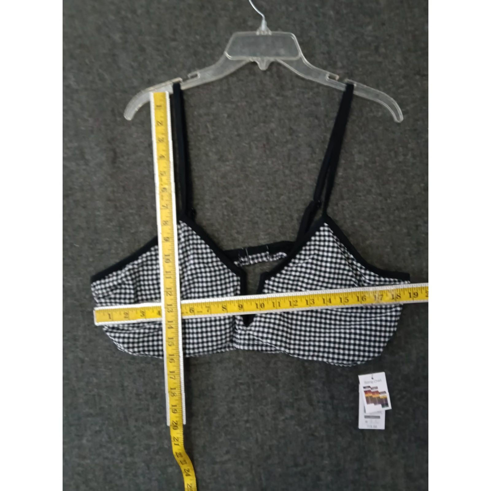 Vintage Time and Tru Women’s V Wire Longline Checkered Spaghetti Strap Swimsuit Top 2XL Size XXL / US 16-18 / IT 52-54 - 5 Thumbnail