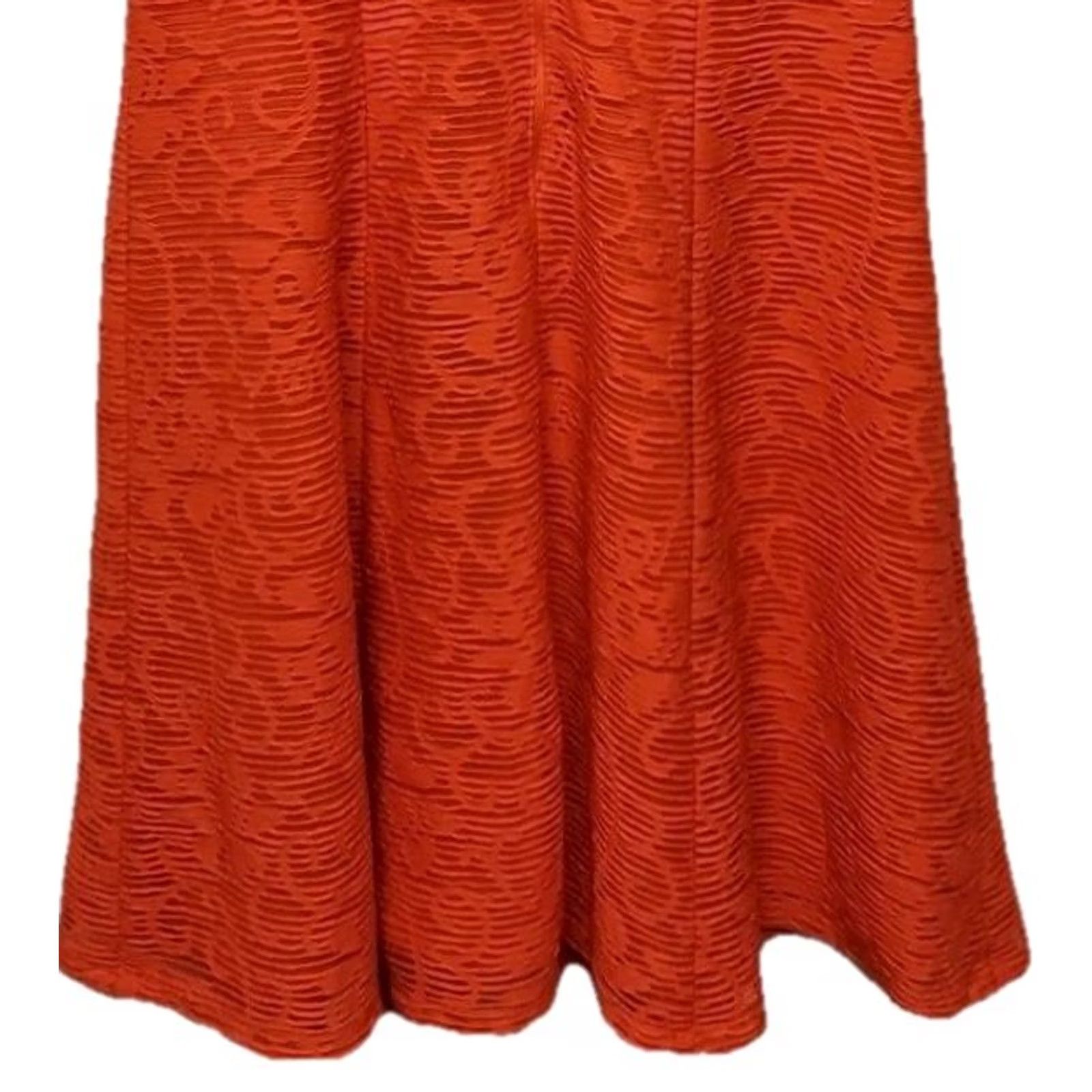 Vintage Dressbarn Orange Lace Sleeveless Fit & Flare Dress Women’s Size 8 Cocktail Party Size M / US 6-8 / IT 42-44 - 7 Thumbnail
