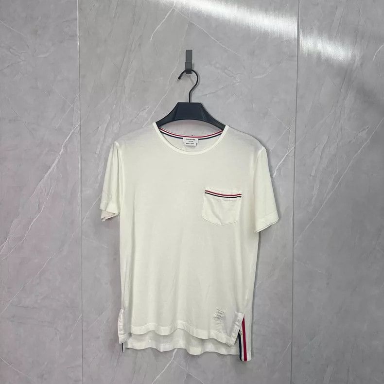 Thom Browne Thom Browne White Pocket Stripe T-shirt - dmc Size US XS / EU 42 / 0 - 1 Thumbnail