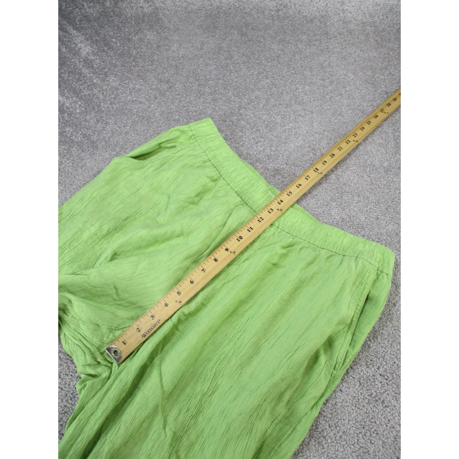 Madewell Madewell Pants Womens 2XL Crinkled Crepe Straight Leg Crop Green Size 40" / US 18 - 5 Thumbnail