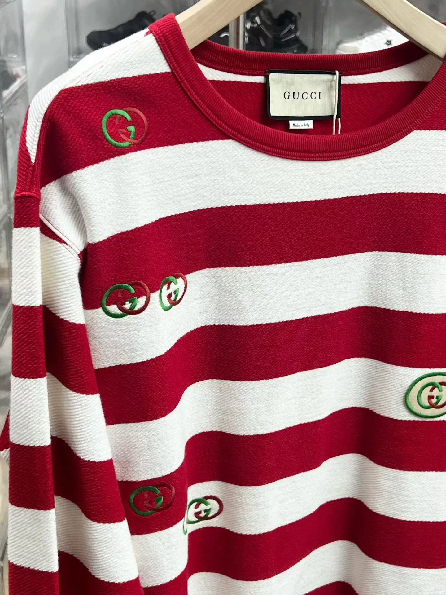 Gucci GUCCI striped embroidered logo crewneck XS Size US XS / EU 42 / 0 - 3 Thumbnail
