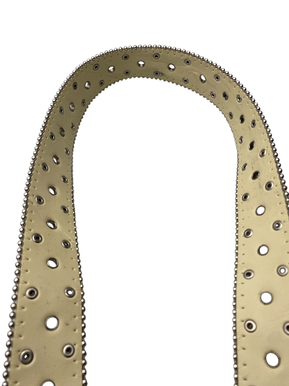 If Six Was Nine 2000's White Studded Ring Pattern Belt Size ONE SIZE - 8 Thumbnail
