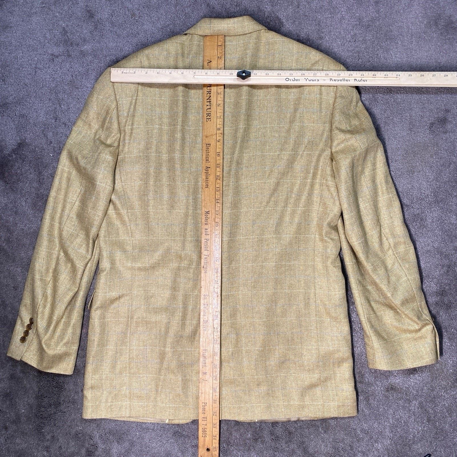 Lands' End Lands' End Men 44 LONG 100% Silk Herringbone Blazer Size 44L - 14 Thumbnail