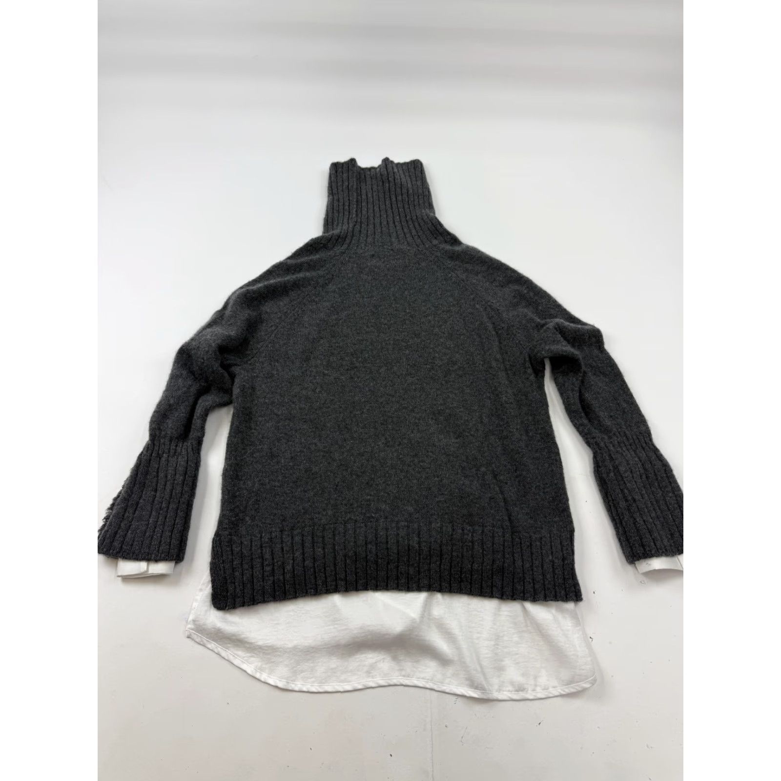 Brochu Walker Brochu Walker Sweater Womens Large Gray Wool Cashmere Turtleneck Shirttail Hem Size L / US 10 / IT 46 - 5 Thumbnail