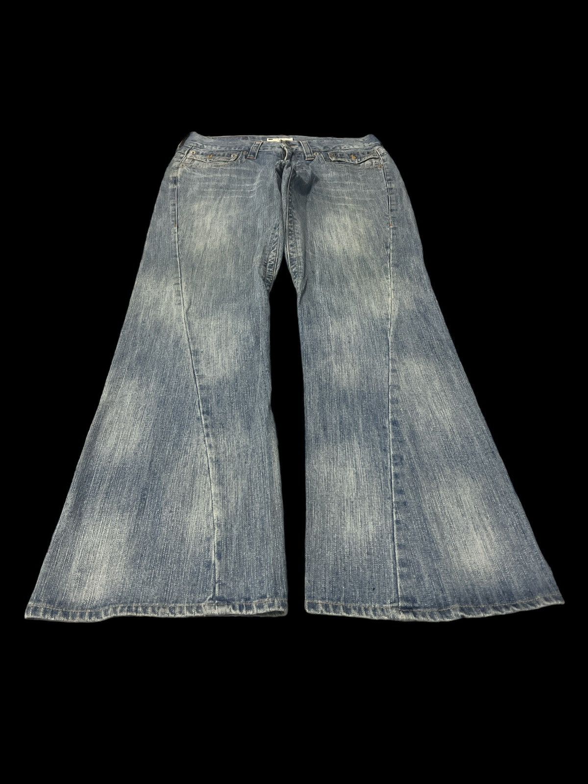 Japanese Brand × Vintage FLARED💥UNKNOWN TWIST DISTRESSED DENIM PANT Size US 32 / EU 48 - 2 Thumbnail