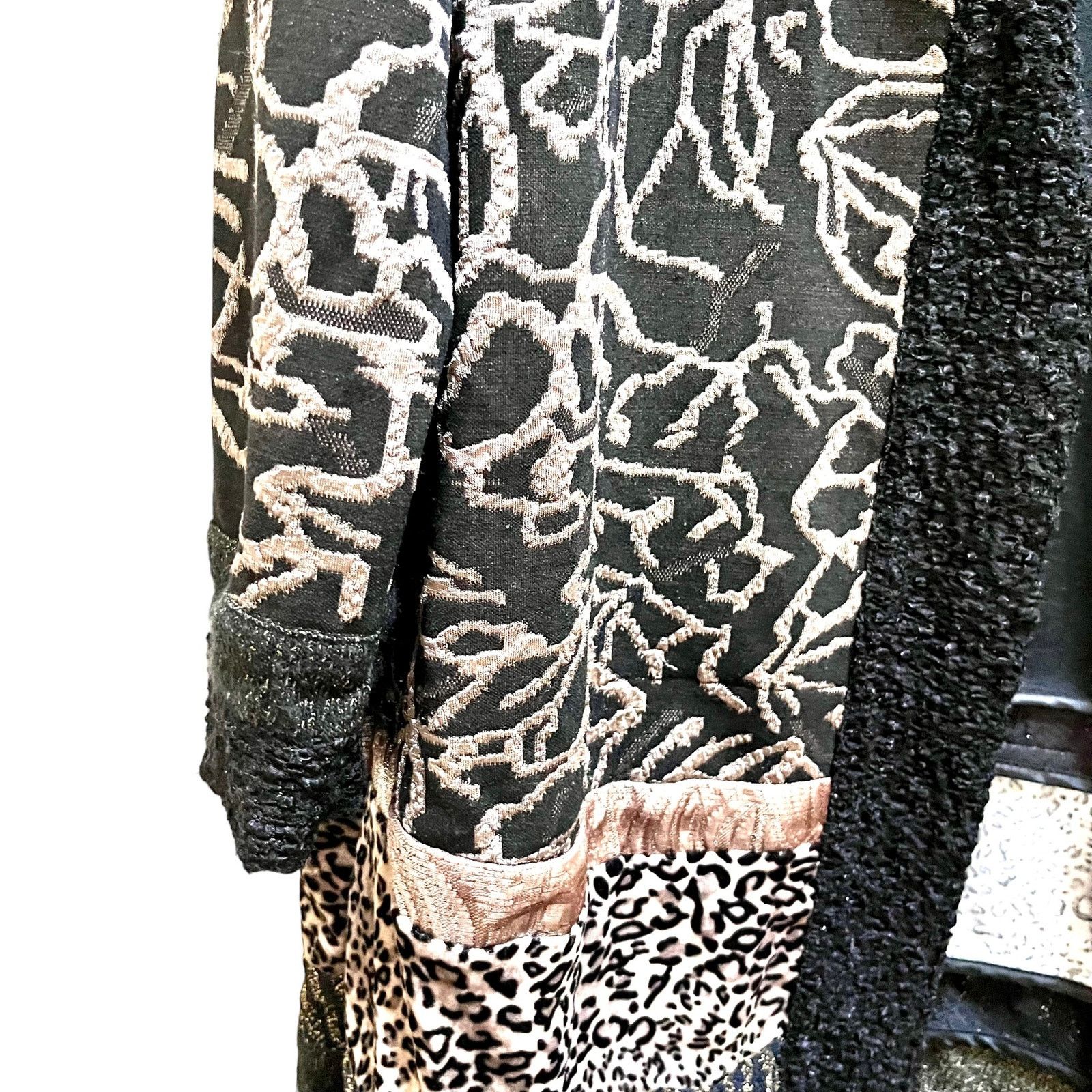 Chicos Chicos Patchwork Jacquard Duster Long Cardigan Coatigan Size XL / US 12-14 / IT 48-50 - 3 Thumbnail