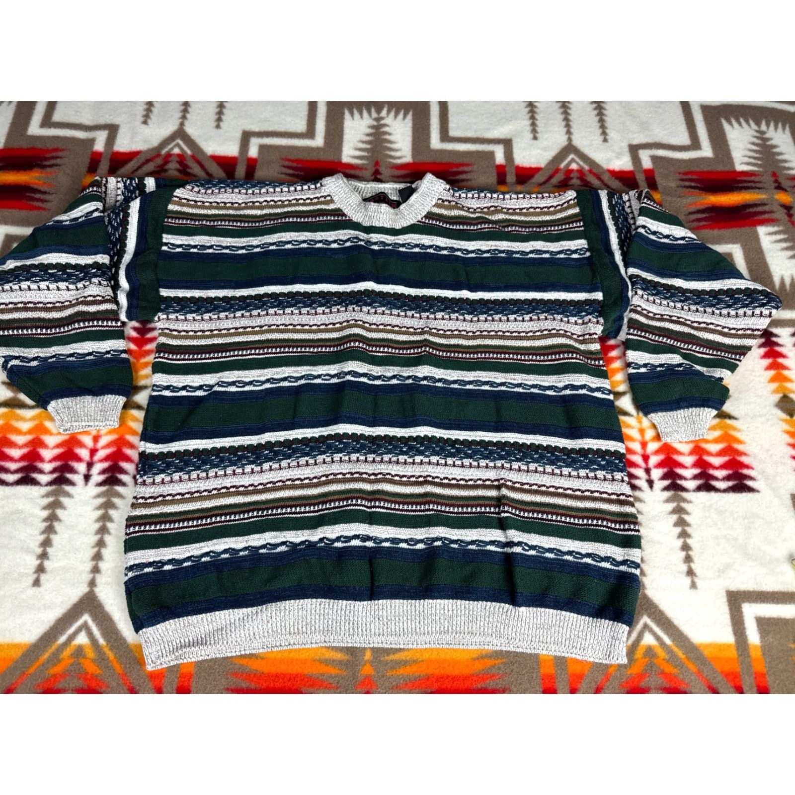 Jantzen VINTAGE Jantzen Sport Cable Knit Mens Sweater Sz L Crewneck Pullover Size US L / EU 52-54 / 3 - 3 Thumbnail