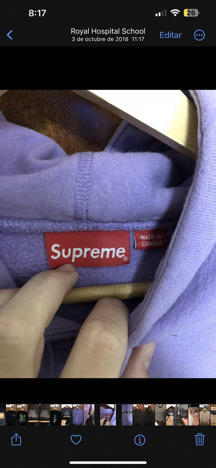 Supreme Supreme Gonz Logo Hoodie Purple – Size M Size US M / EU 48-50 / 2 - 3 Thumbnail