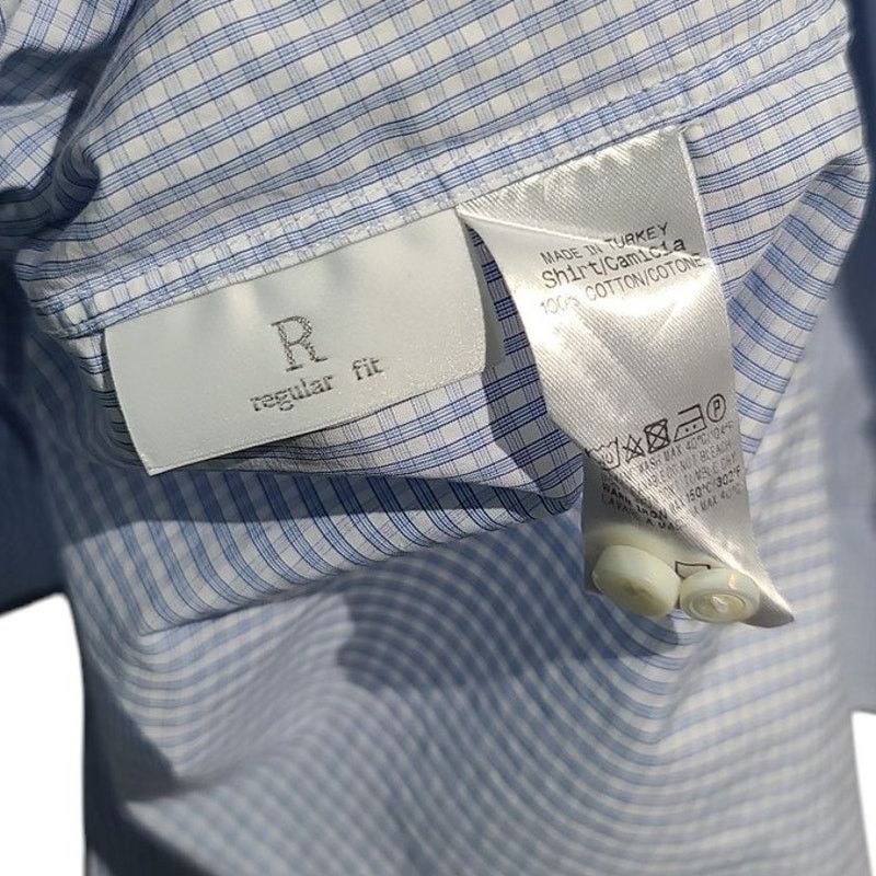 Ermenegildo Zegna Ermenegildo Zegna Blue Gingham Regular Shirt Size 44 Size US L / EU 52-54 / 3 - 4 Thumbnail