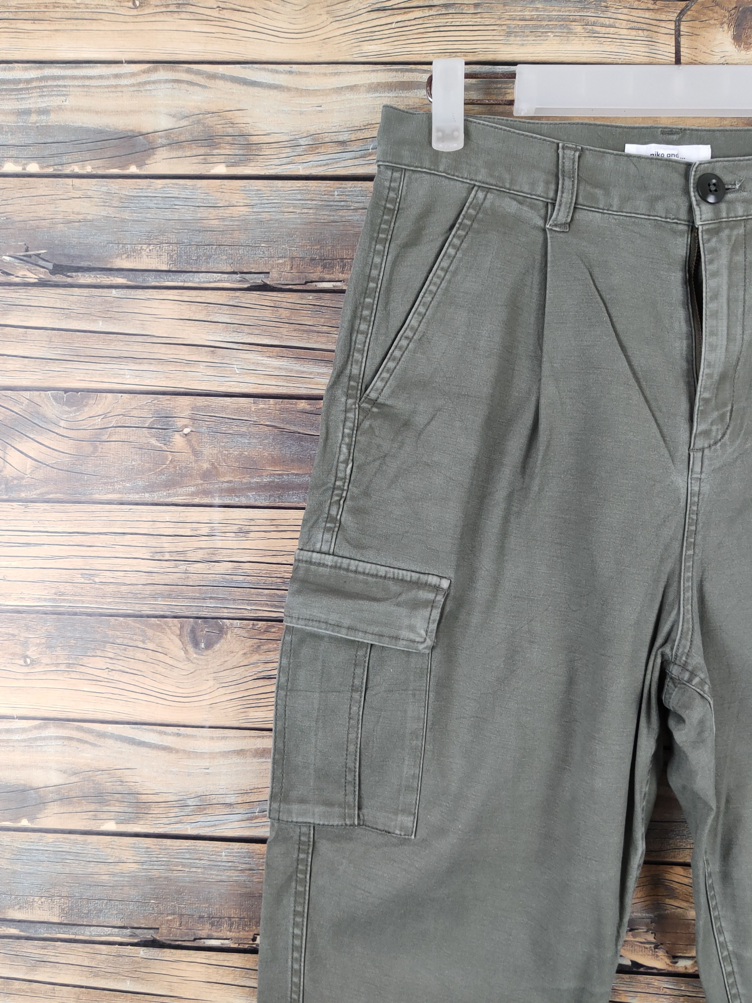 Japanese Brand Niko and... Green Multipocket Tactical Cargo Pants #W1032 Size US 29 - 3 Thumbnail