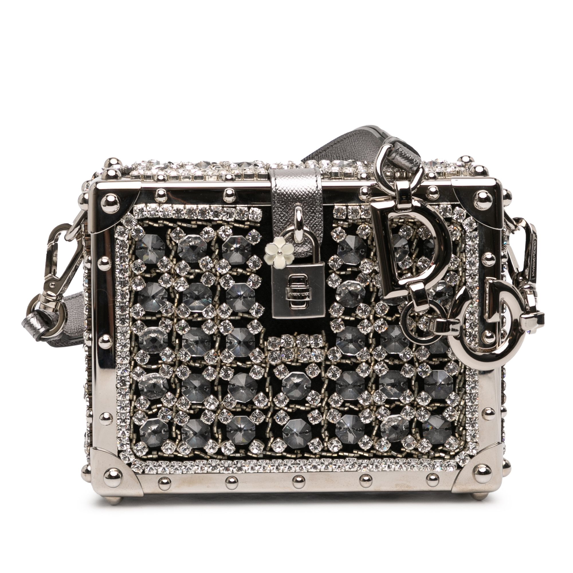 Dolce & Gabbana Dolce & Gabbana Rhinestone Embellished Jacquard Dolce Box Bag Size ONE SIZE - 1 Thumbnail