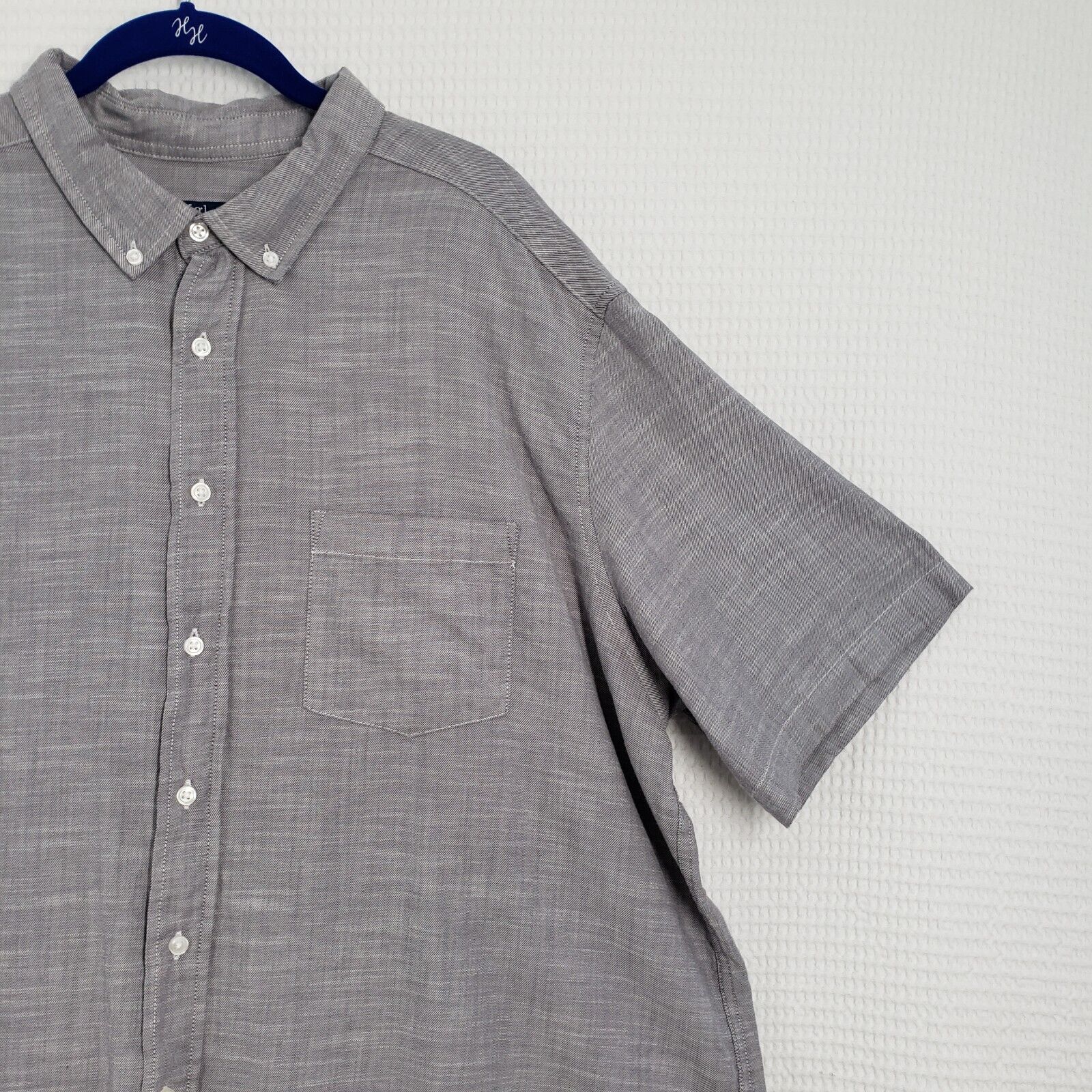 George George Button Down Shirt Mens 2XL Gray Short Sleeve Classic Size US XXL / EU 58 / 5 - 9 Thumbnail