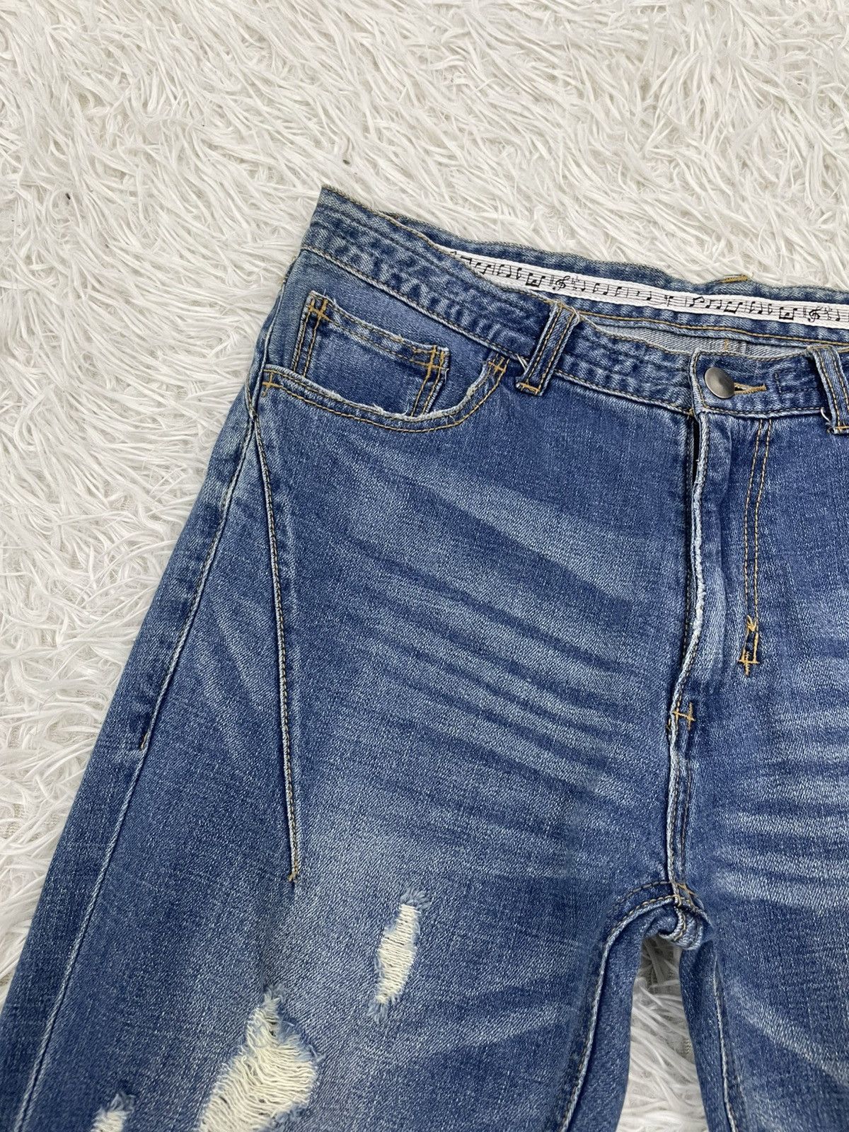 Number (N)ine Distress Number Nine Music Note Jeans Pant Size US 32 / EU 48 - 6 Thumbnail