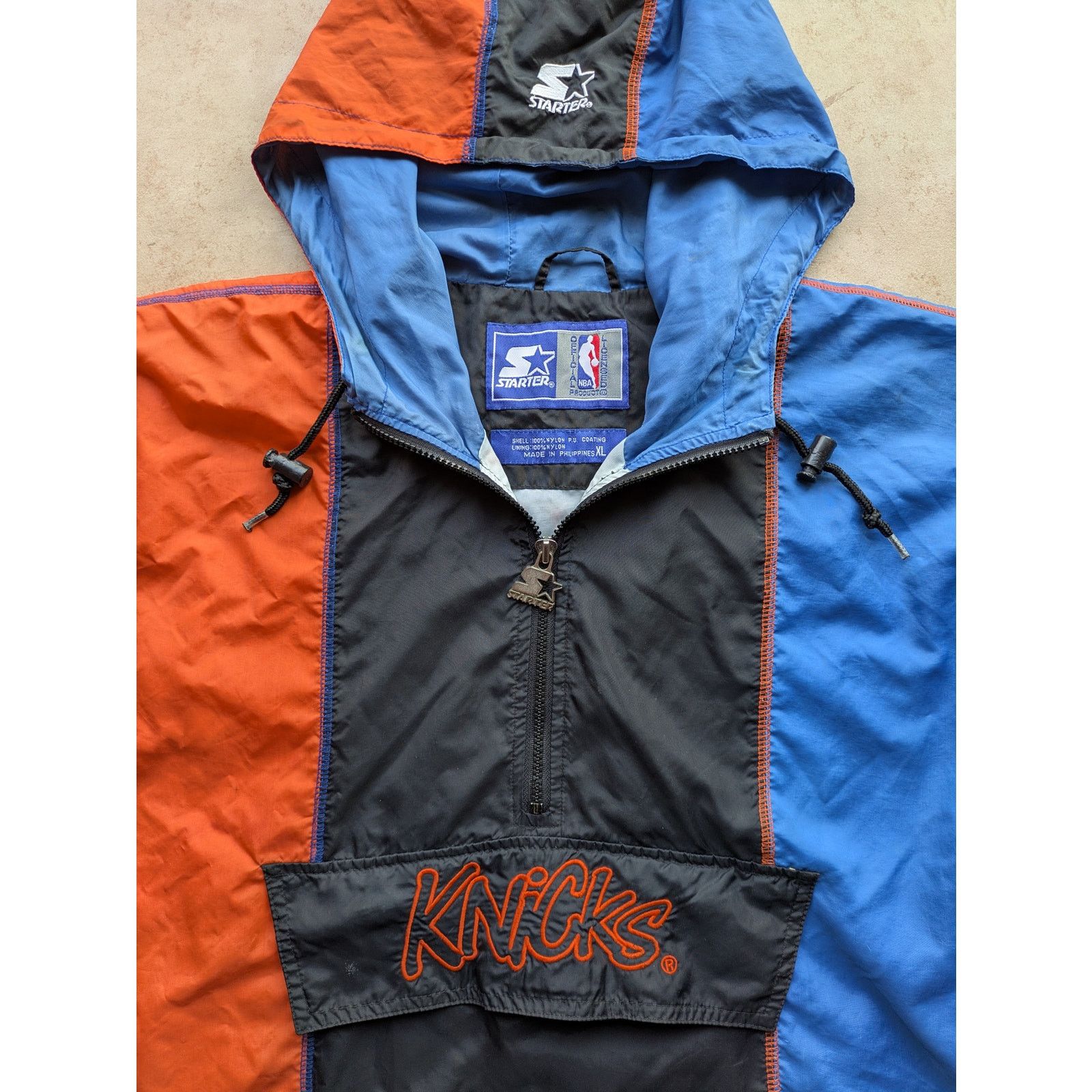 NBA NY Knicks 90s hoodie GRAFFITI 1/2 windbreaker XL multi vtg Size US XL / EU 56 / 4 - 5 Thumbnail