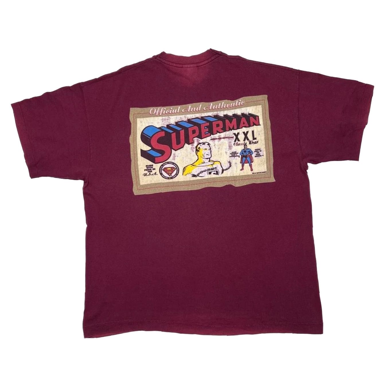 Vintage VINTAGE Superman T-Shirt Screen Stars 90s DC Comics Crew Neck XL Red Short Sleeve Mens Graphic print front and back Size US XL / EU 56 / 4 - 2 Thumbnail