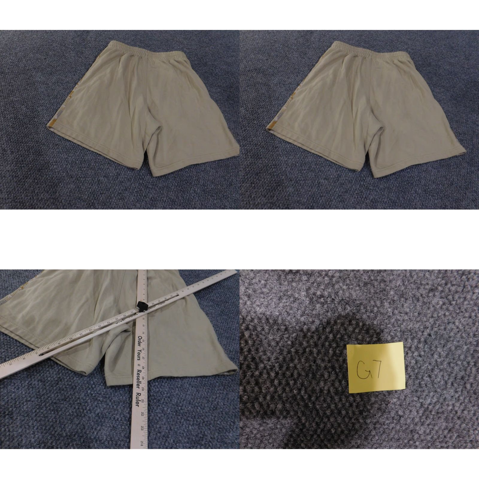 Adidas Adidas Shorts Mens Medium Beige Trefoil Logo Drawstring Pockets Casual Athletic Size US 31 - 8 Thumbnail