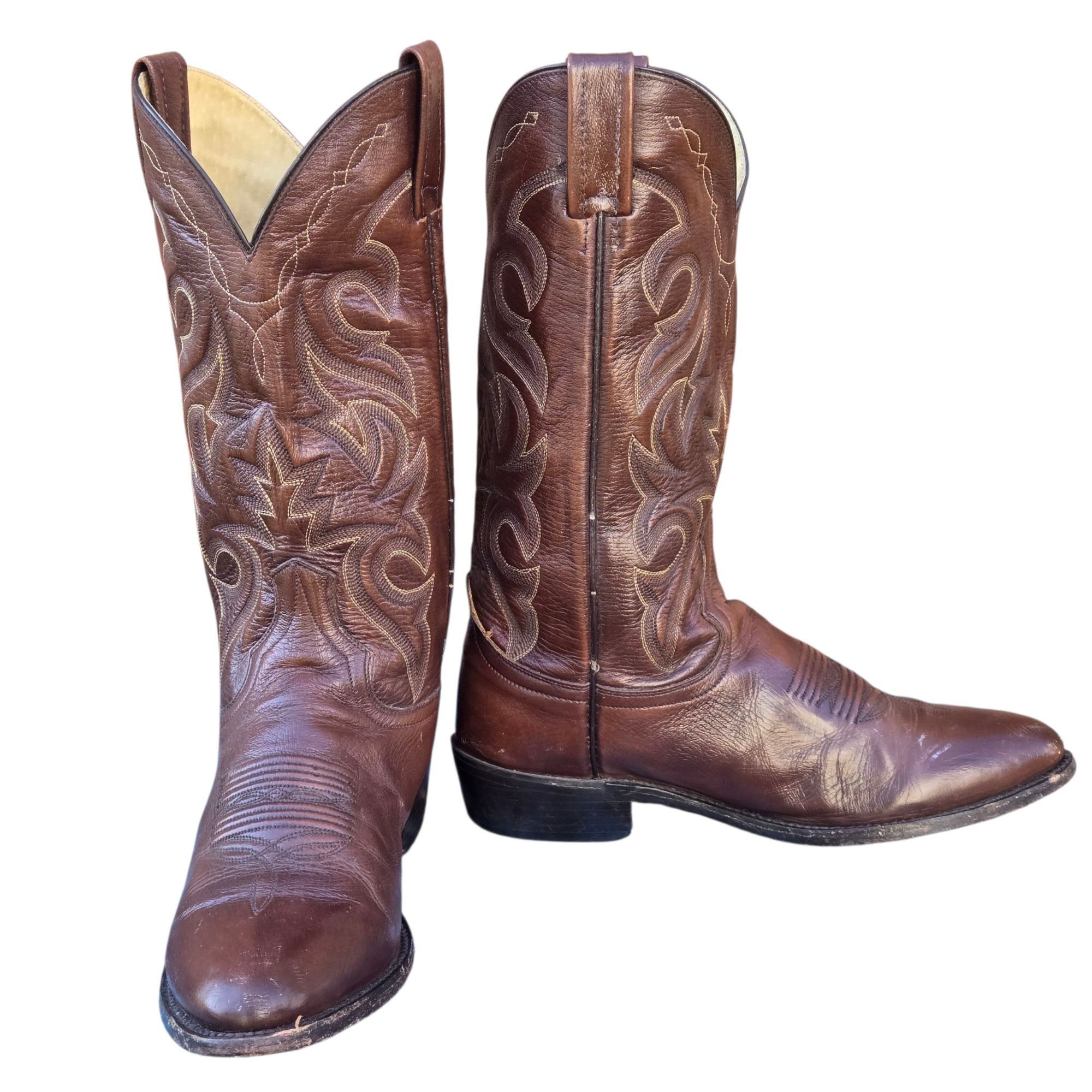 Dan Post Dan Post Cowboy Boots Mens Brown Leather 9 D Western Rockabi Size US 9 / EU 42 - 11 Thumbnail