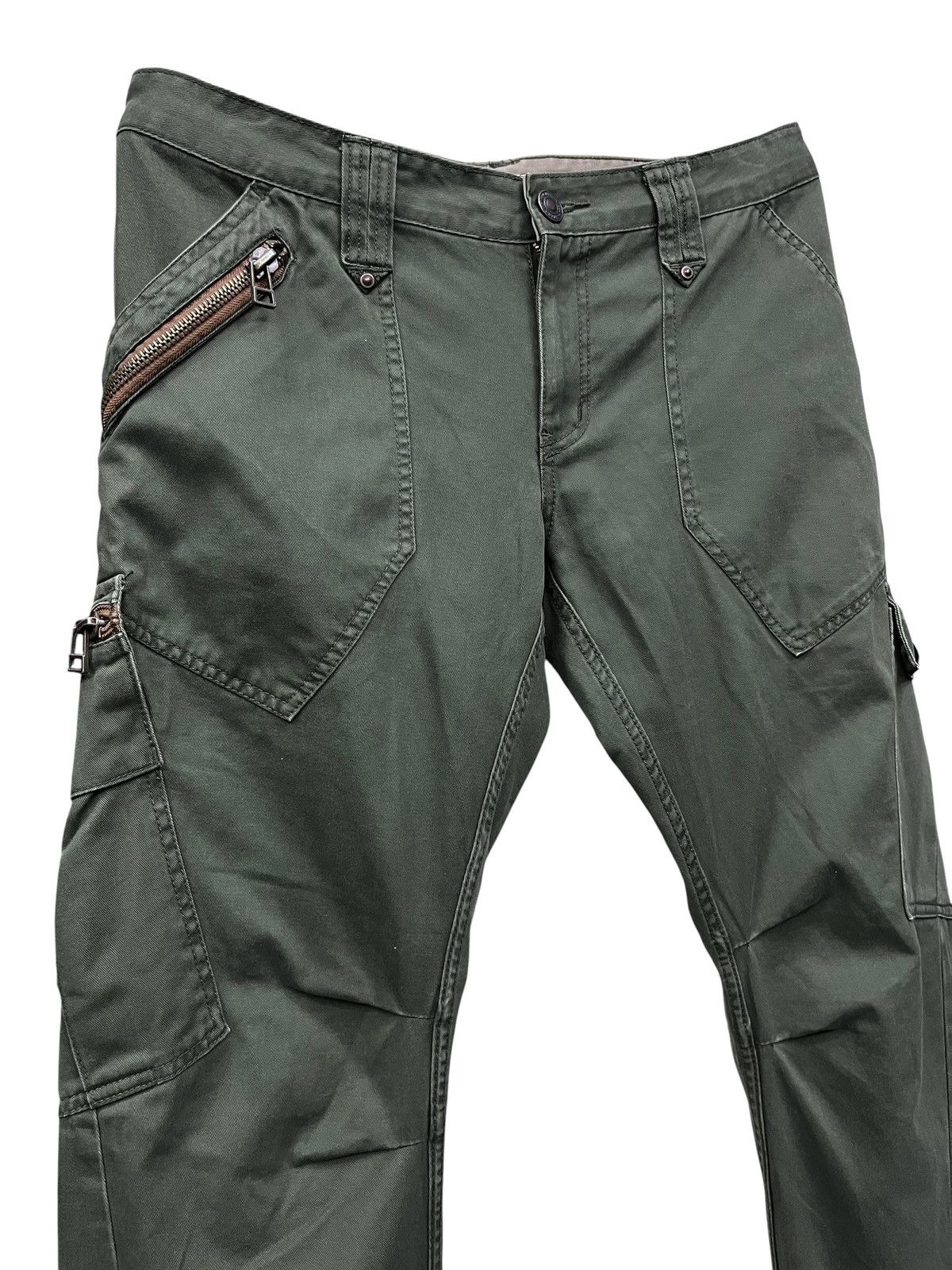 Japanese Brand Ultra Rare Dominate Green Army Big Slant Pocket Cargo Pants Size US 32 / EU 48 - 5 Thumbnail
